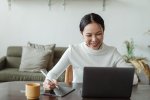 Woman working on computer